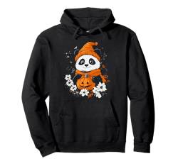 Halloween Kürbis Blumen Frauen Männer Kinder Panda Halloween Pullover Hoodie von Halloween Panda Kostüm Damen Herren Halloween Deko