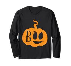 Kürbis Halloween Design Gruseliger Boo Geist Langarmshirt von Halloween Pumpkin Design Men Women Kids