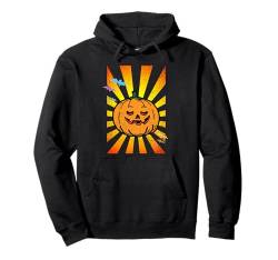 Kürbisgesicht Halloween Design Fledermäuse Pullover Hoodie von Halloween Pumpkin Design Men Women Kids