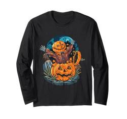 Scary Crow Halloween Design Gruseliger Kürbis Langarmshirt von Halloween Pumpkin Design Men Women Kids