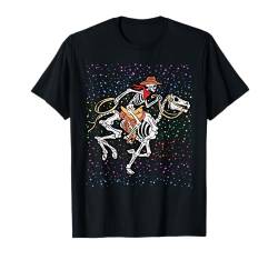 Skelett Cowboy Halloween Design Lustige Rodeo Knochen Männer Jungen T-Shirt von Halloween Skeleton Design Men Boys Kids