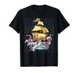 Totenkopf Piratenschiff Halloween Design Boot Kleinkinder Jungen T-Shirt von Halloween Skeleton Design Men Boys Kids