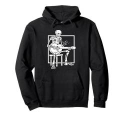 Skelett spielt Gitarre Halloween Design Gitarristen Musiker Pullover Hoodie von Halloween Skeleton Design Men Women Kids