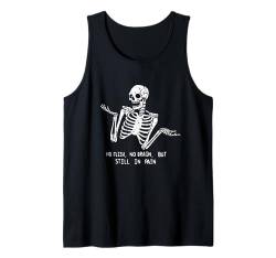 Lustiges Skelett Faule Halloween Design Happy Skull Tank Top von Halloween Skeleton Design Men Women