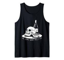 Skelett Gesicht Halloween Design Gruseliger Retro Schädel Tank Top von Halloween Skeleton Design Men Women