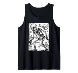 Skelett Sanduhr Halloween Design Gruseliger Goth Gothic Schädel Tank Top von Halloween Skeleton Design Men Women