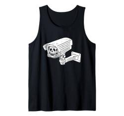 Totenkopf CCTV Halloween Design Gruseliges Goth Gothic Skelett Tank Top von Halloween Skeleton Design Men Women