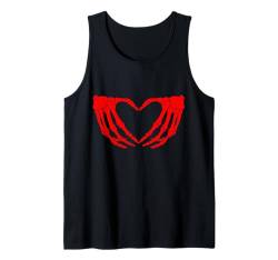 Lustiges Skelett Hände Herz Schild Retro Kostüm Halloween niedlich Tank Top von Halloween Skeleton Hand Sign Costume Women Men Kid