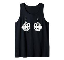 Lustiges Skelett Hände Herz Schild Retro Kostüm Halloween niedlich Tank Top von Halloween Skeleton Hand Sign Costume Women Men Kid