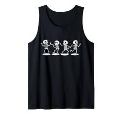 Lustiges Tanzendes Skelett Kinder Retro Kostüm Halloween Niedlicher Junge Tank Top von Halloween Skeleton Hand Sign Costume Women Men Kid