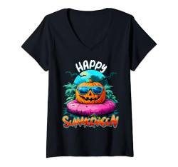 Damen Summerween Vibes Sweet Ice Cream Pumpkin Summer Halloween T-Shirt mit V-Ausschnitt von Halloween Summerween Spooky Season Men Women Kids