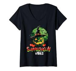 Damen Summerween Vibes Sweet Ice Cream Watermelon Summer Halloween T-Shirt mit V-Ausschnitt von Halloween Summerween Spooky Season Men Women Kids