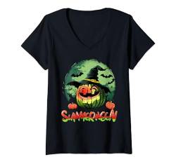 Damen Summerween Vibes Sweet Ice Cream Watermelon Summer Halloween T-Shirt mit V-Ausschnitt von Halloween Summerween Spooky Season Men Women Kids