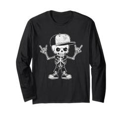 Skelett Hand Cool Halloween Punk Rock On Band Männer Teen Jungen Langarmshirt von Halloween Time Merch Store