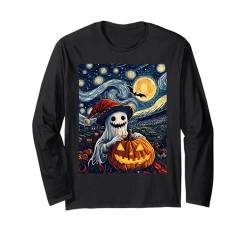 Halloween Kinder Kürbis Frauen Männer Geist Weihnachtsmütze Langarmshirt von Halloween Weihnachten Kostüm Damen Herren Outfit