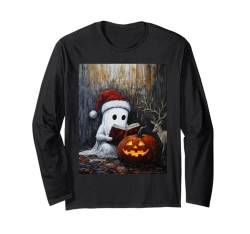 Halloween Kinder Kürbis Frauen Männer Geist Weihnachtsmütze Langarmshirt von Halloween Weihnachten Kostüm Damen Herren Outfit