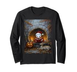 Halloween Kinder Kürbis Frauen Männer Geist Weihnachtsmütze Langarmshirt von Halloween Weihnachten Kostüm Damen Herren Outfit