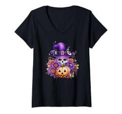 Damen Halloween-Kürbis-Grafik – bestes Geschenk für Jungen Mädchen Frau T-Shirt mit V-Ausschnitt von Halloween store