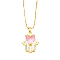 Halskette Ketten Schmuck Herren Frauen Anhänger Necklace Halskette Für Damen Rosa von Hameadner