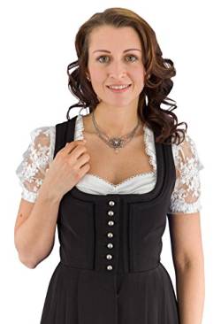 Hammerschmid Maxi Dirndl Etrachsee ohne Schürze, Elegante Trachtenmode für Damen, traditionelles langes Trachtenkleid, einfarbig in schwarz 34 von Hammerschmid