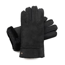 Hand Gewand by Weikert Warme Lammfellhandschuhe aus australischem Merino-Lammfell, NEU mit verstärkter Handnaht, Herren Lederhandschuhe, Wildleder, Fellhandschuh von Hand Gewand by Weikert