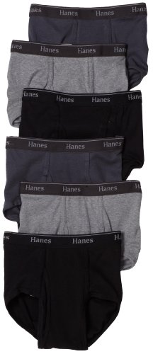 Hanes Ultimate Herren 6er Pack Classics Full Cut Brief - Schwarz - Medium von Hanes Ultimate