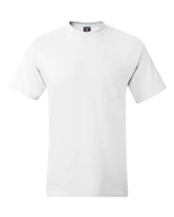 Hanes Herren Heavyweight Pocket T-Shirt, Beefy-T Full-Cut Cotton Pocket Tee für Männer, Crewneck T-Shirt für Männer, 1er oder 2er Pack, Weiß – 2 Stück, 3X-Groß von Hanes