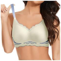 Hanraz BH Damen Ohne Bügel, für Große Brüste Push Up Seamless Bustier Sport-BHS Bügelloser Starker Halt Vollschalen Büstenhalter Damen-BHS Bequemer V-Ausschnitt Gepolstert Sportbh Bra von Hanraz