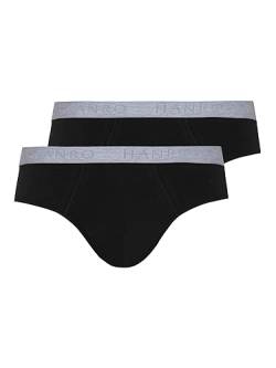 HANRO Herren Slips 2Pack Cotton Essentials (0019 black), Gr. M von Hanro