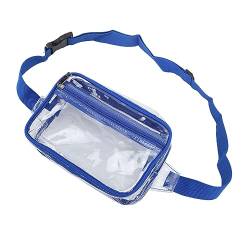 Durchsichtige Umhängetasche aus Wasserdichtem PVC mit Reißverschluss, Tragbar, Verstärkte Nähte, für Sport und Reisen, Durchsichtige Hüfttasche (Blau) von Haofy