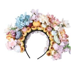 Haoyull Blumen-Haarbänder, Seidenblumen-Kopfschmuck, elegante Seidenblumen-Haarreif, einzigartige florale Haarnadel für Hochzeiten und Festivals von Haoyull