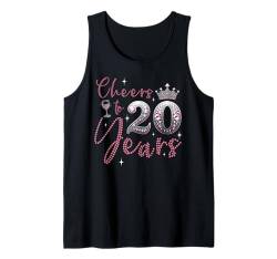 Cheers To 20 Years Happy 20th Birthday Party für Damen und Mädchen Tank Top von Happy 20th Birthday Party Women Girls Celebration