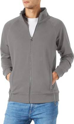 Happy Clothing Herren Sweatjacke ohne Kapuze Zip-Jacke Reißverschluss mit Kragen, Größe:3XL, Farbe:Grau von Happy Clothing