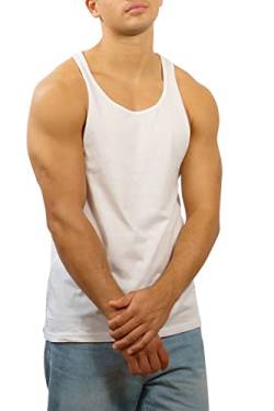 Happy Clothing Herren Tank Top Slim Fit Fitness Stringer Muscle Shirt Achselshirt, Größe:S, Farbe:Weiß von Happy Clothing