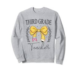 Kokette Bleistiftschleife für Lehrer der dritten Klasse, Back to School Sweatshirt von Happy First Day Of School Teacher Funny