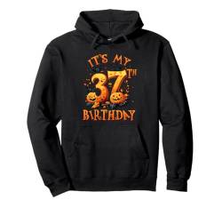 Boo It's My 37th Birthday Halloween Pumpkin 37 Years Old Pullover Hoodie von Happy Halloween Birthday Men Women Kids Apparel