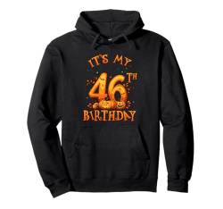 Boo It's My 46th Birthday Halloween Pumpkin 46 Years Old Pullover Hoodie von Happy Halloween Birthday Men Women Kids Apparel