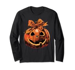 Halloween Coquette Bow Pumpkin Spooky Season Autumn Fall Langarmshirt von Happy Halloween Trick Or Treat Candy Men Women Kid