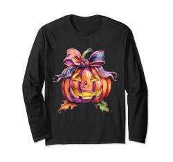 Halloween Coquette Bow Pumpkin Spooky Season Autumn Fall Langarmshirt von Happy Halloween Trick Or Treat Candy Men Women Kid