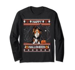 Happy Halloween Ugly Shetland Sheepdog Howl-o-ween Pumpkin Langarmshirt von Happy Halloween Trick Or Treat Candy Men Women Kid