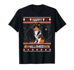 Happy Halloween Ugly Shetland Sheepdog Howl-o-ween Pumpkin T-Shirt von Happy Halloween Trick Or Treat Candy Men Women Kid