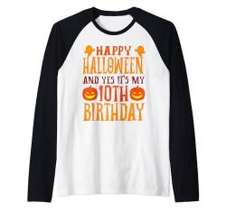 Frohes Halloween und ja, es ist mein 10. Geburtstag Raglan von Happy Halloween & Birthday Apparel