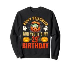 Happy Halloween And Yes It's My 29th Birthday Frosch Halloween Sweatshirt von Happy Halloween & Birthday Apparel