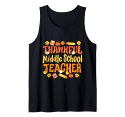 Dankbarer Mittelschullehrer, Retro-Erntedankfest, Herren und Damen Tank Top von Happy Thanksgiving Fall Creations