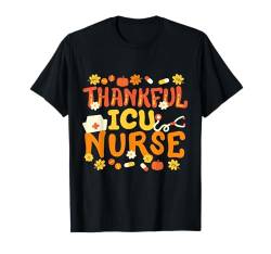 Dankful ICU Nurse Retro Groovy Thanksgiving RN Herren Damen T-Shirt von Happy Thanksgiving Fall Creations