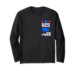 Harris Tim Walz 2024 Wahlen Präsident Patriotische Demokraten Langarmshirt von Harris Tim Walz 2024 Elections President Democrats