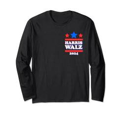 Harris Tim Walz 2024 Wahlen Präsident Patriotische Demokraten Langarmshirt von Harris Tim Walz 2024 Elections President Patriotic