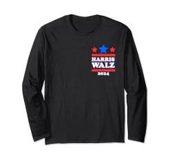 Harris Tim Walz 2024 Wahlen Präsident Patriotische Demokraten Langarmshirt von Harris Tim Walz 2024 Elections President Patriotic