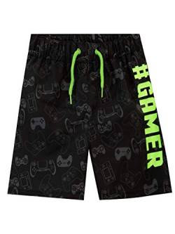 Harry Bear Jungen Gaming Badehose Spielen Badeshorts für Kinder Schwimmhose Schwarz 134 von Harry Bear