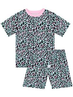 Harry Bear Pyjama Leopardenmuster | Schlafanzug Für Mädchen | Kurzer Schlafanzug Mädchen | Blau 158 von Harry Bear